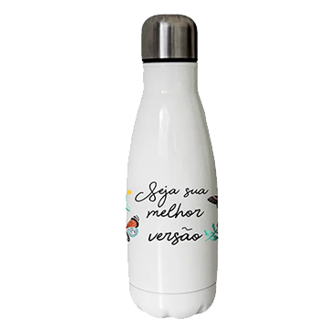 Squeeze de Inox Branca Personalizada